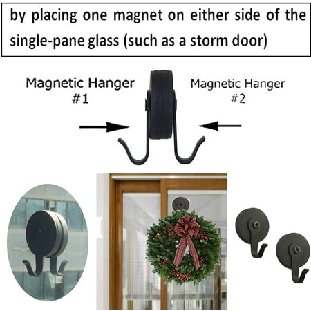 Details about   2x Magnetic Metal Wreath Hanger Over The Door Wreath Metal Hook Christmas Front